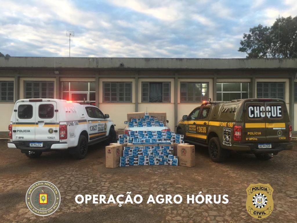 Brigada Militar e Polícia Civil apreendem veículo e cigarros contrabandeados em Santo Augusto.