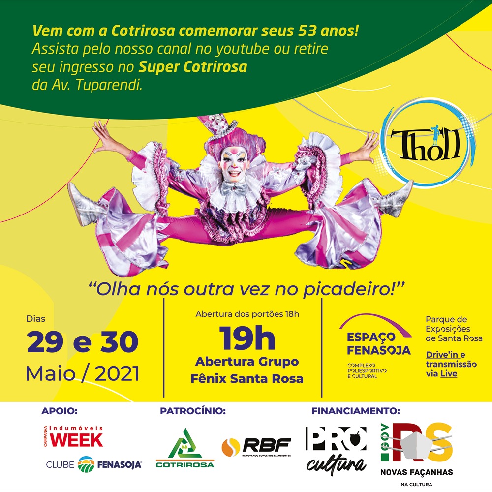 Apresentação do grupo Tholl integra programações de aniversário da Cotrirosa