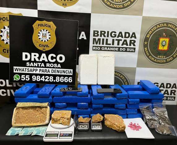 CERCA DE R$ 350 MIL EM DROGAS É APREENDIDO NO BAIRRO CRUZEIRO EM SANTA ROSA