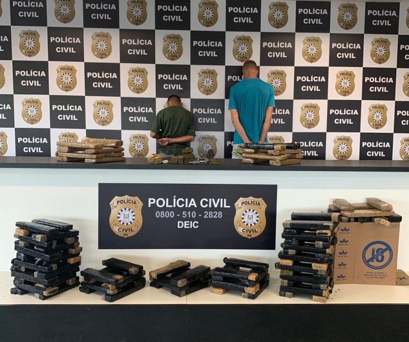 Dois homens são presos com 86kg de maconha